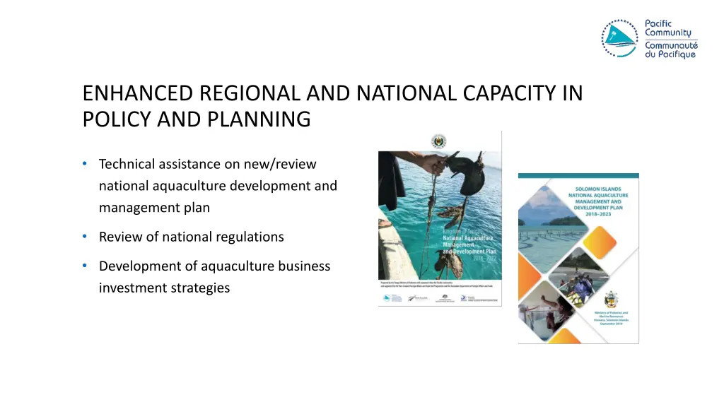 enhanced regional and national capacity in policy