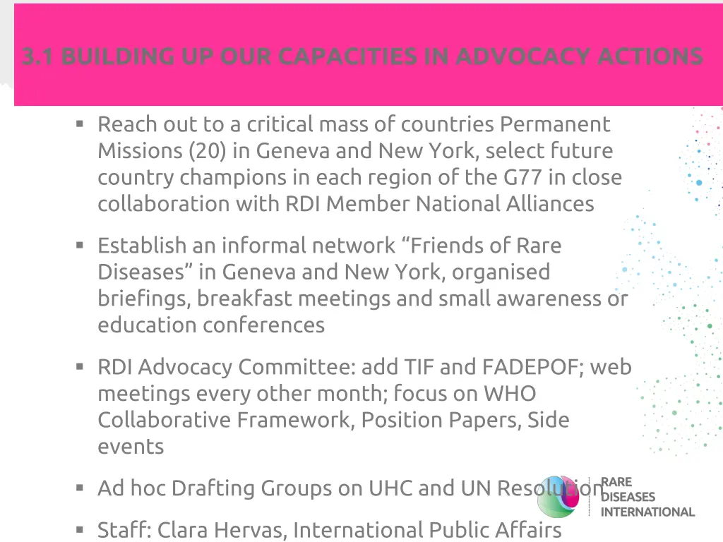 3 1 building up our capacities in advocacy actions