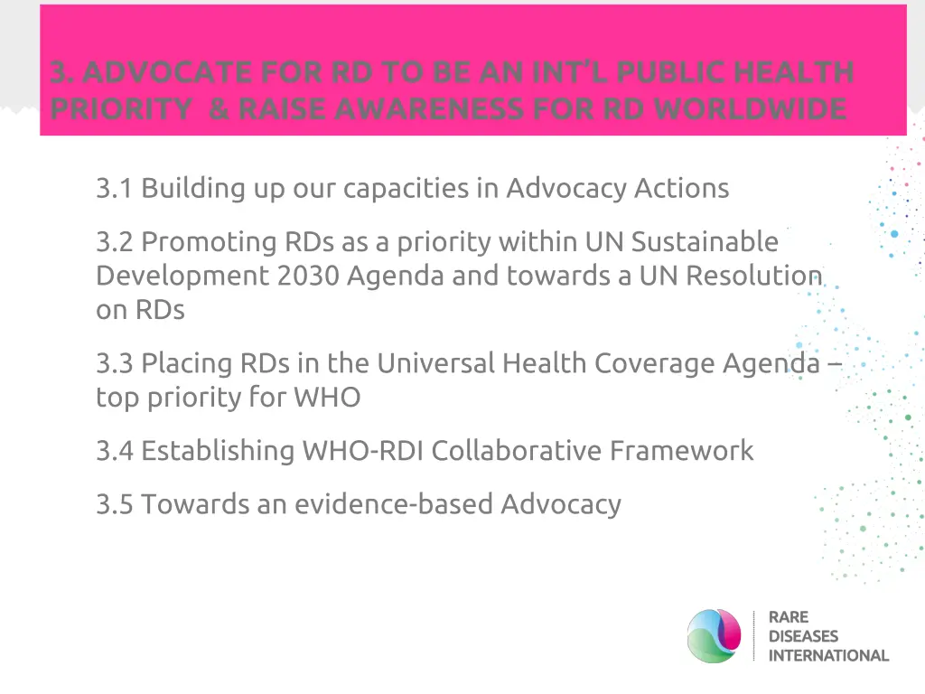 3 advocate for rd to be an int l public health