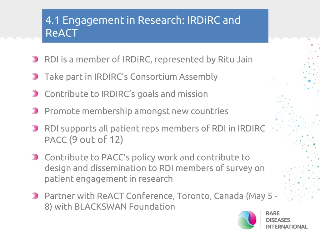 4 1 engagement in research irdirc and react