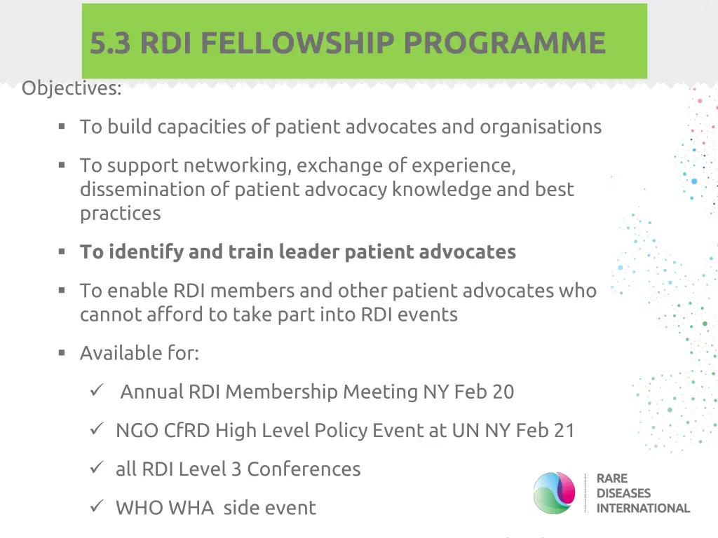 5 3 rdi fellowship programme
