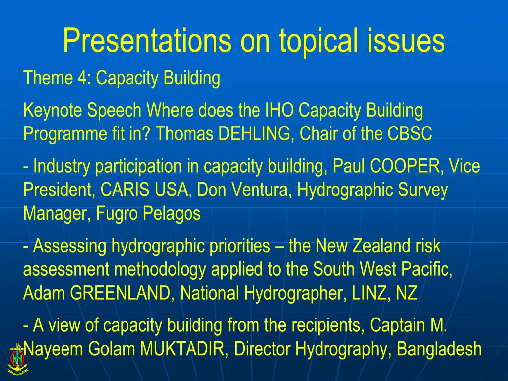 presentations on topical issues theme 4 capacity