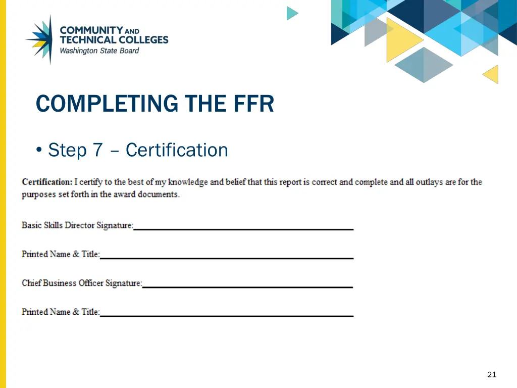 completing the ffr 7