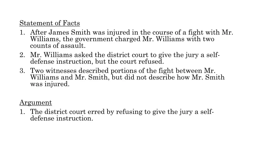statement of facts 1 after james smith