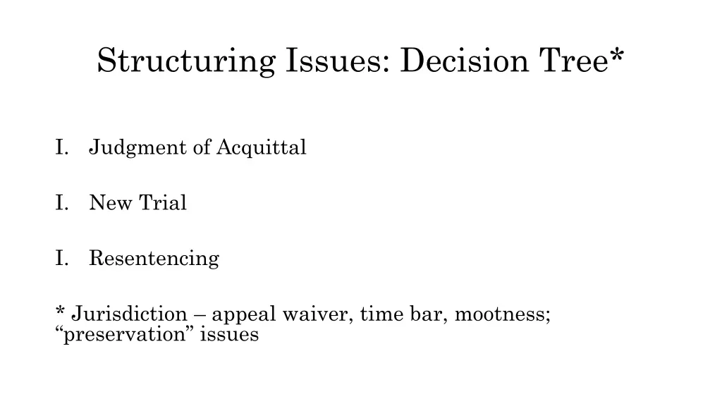 structuring issues decision tree