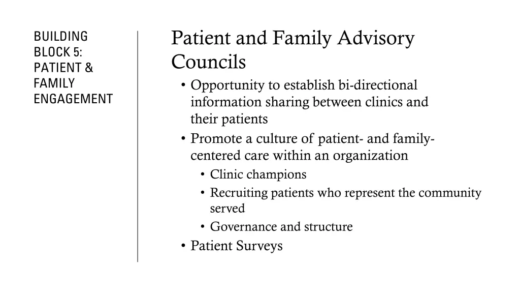 patient and family advisory councils opportunity