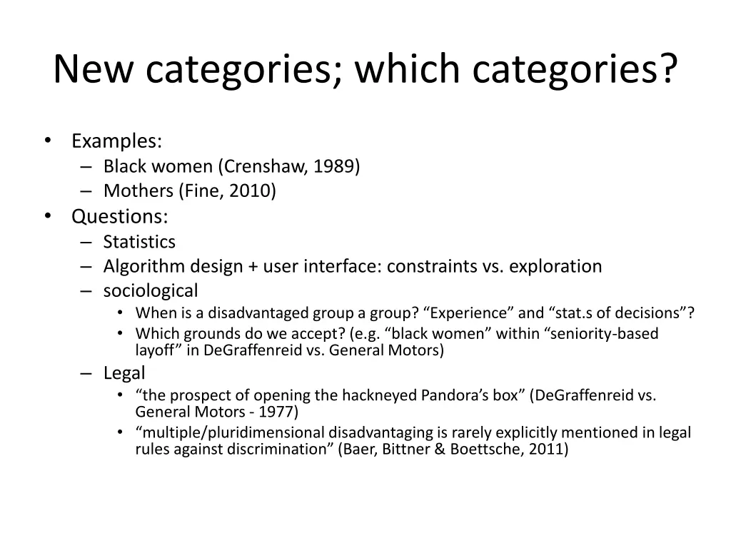 new categories which categories