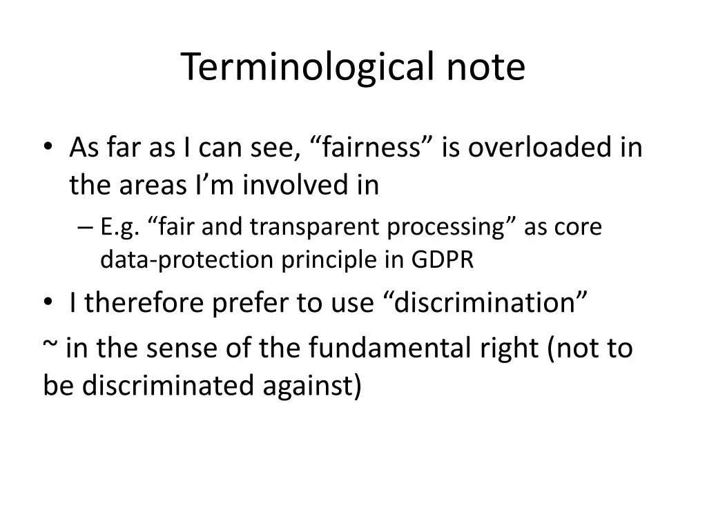 terminological note