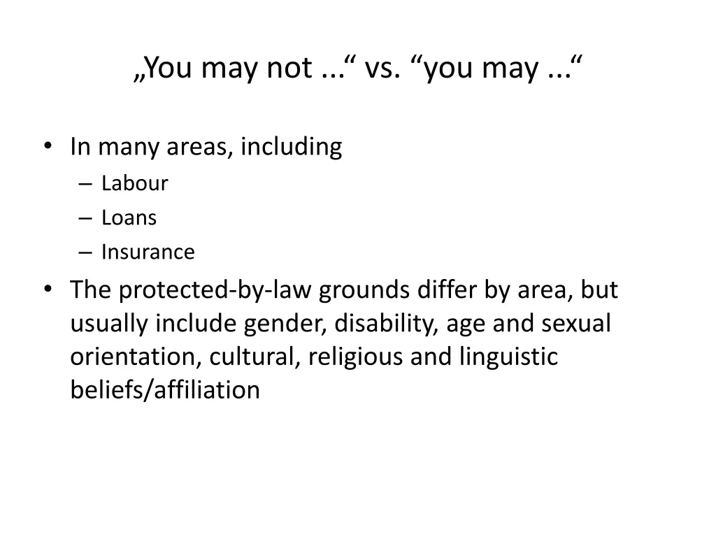 you may not vs you may