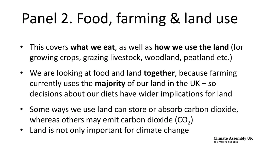 panel 2 food farming land use