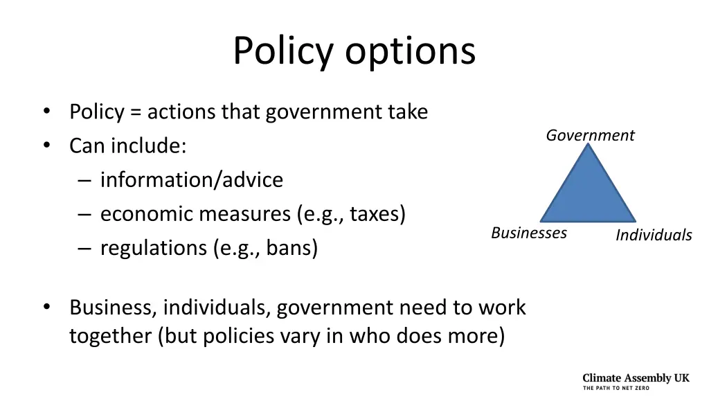 policy options