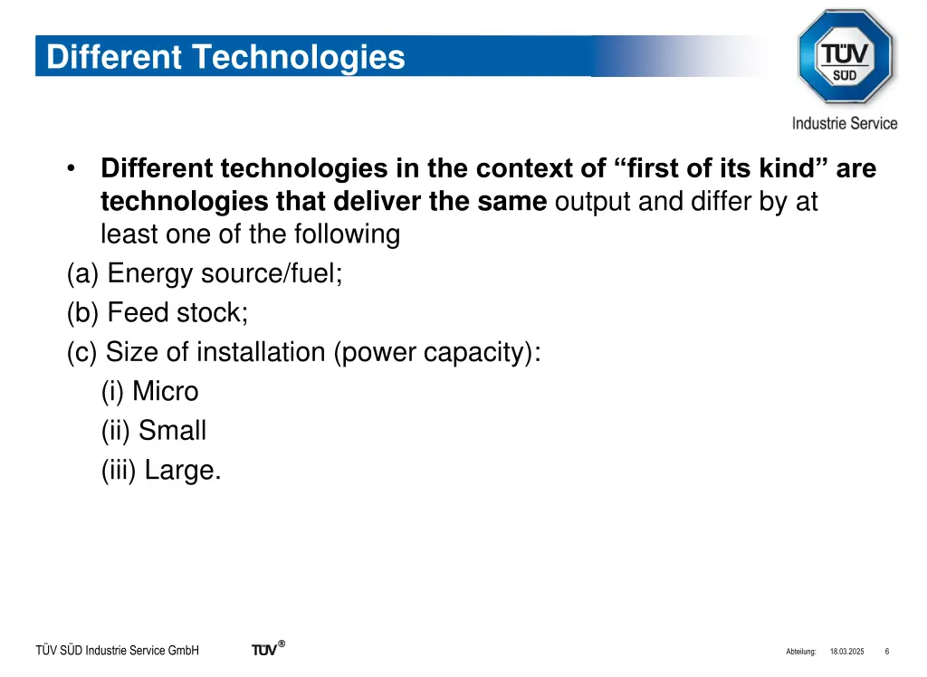 different technologies