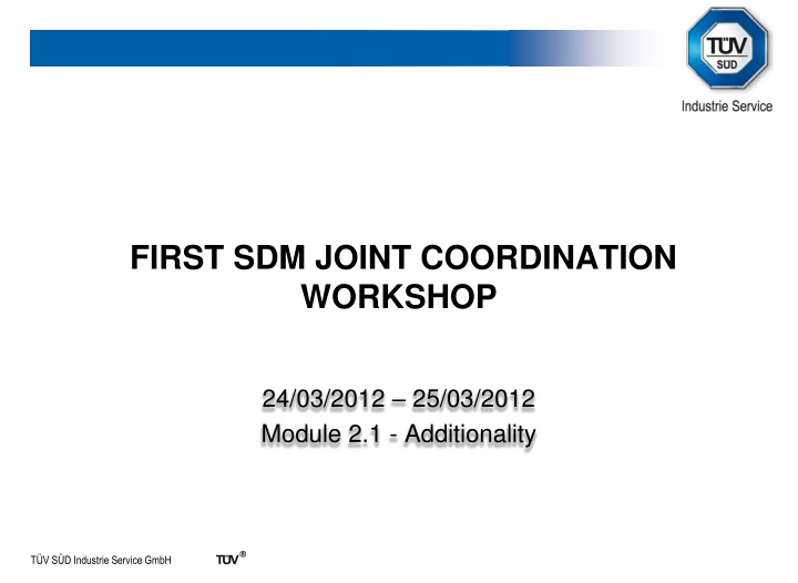 first sdm joint coordination workshop
