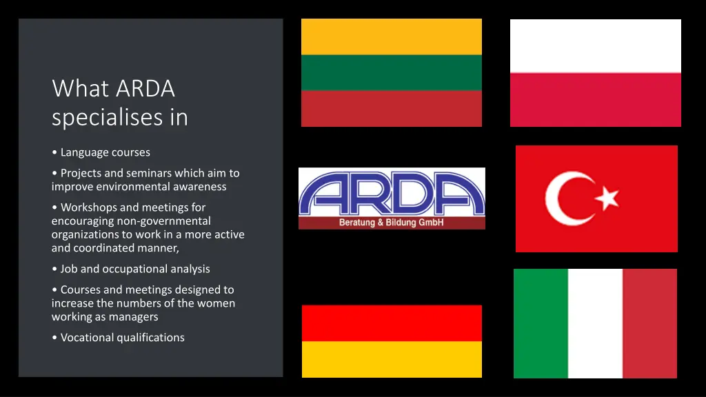 what arda specialises in