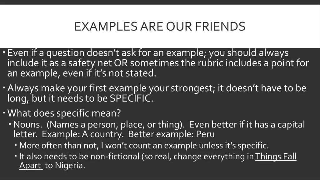 examples are our friends
