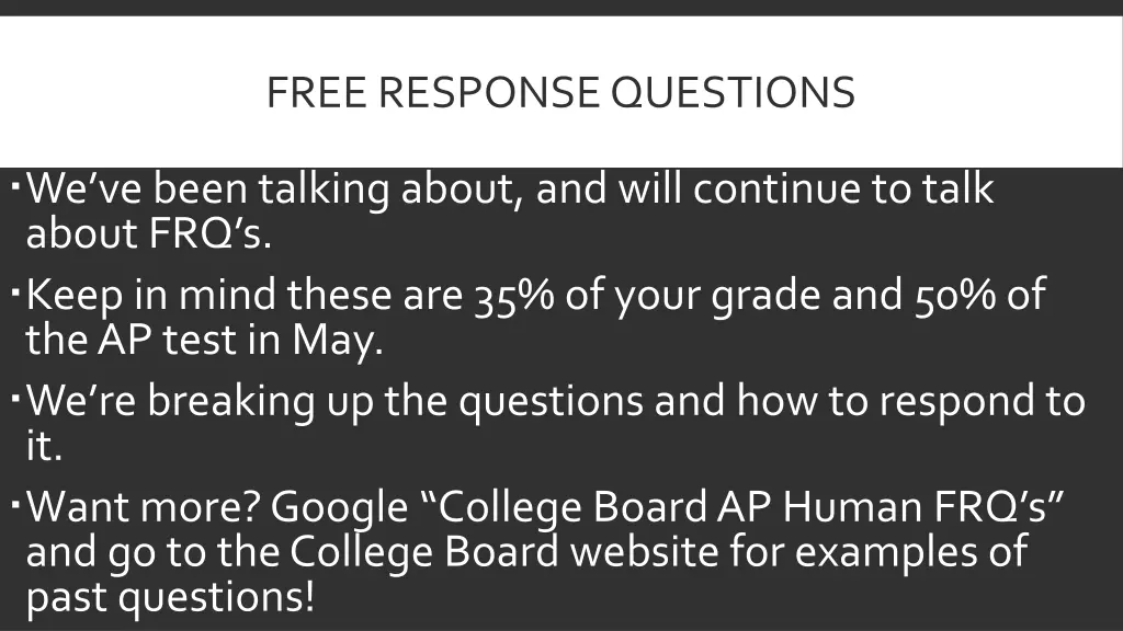 free response questions