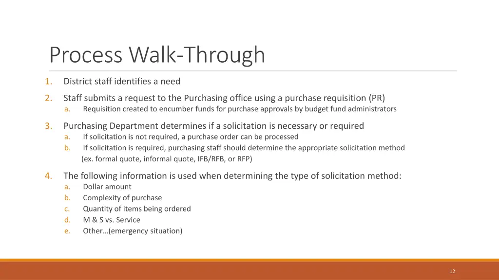 process walk through