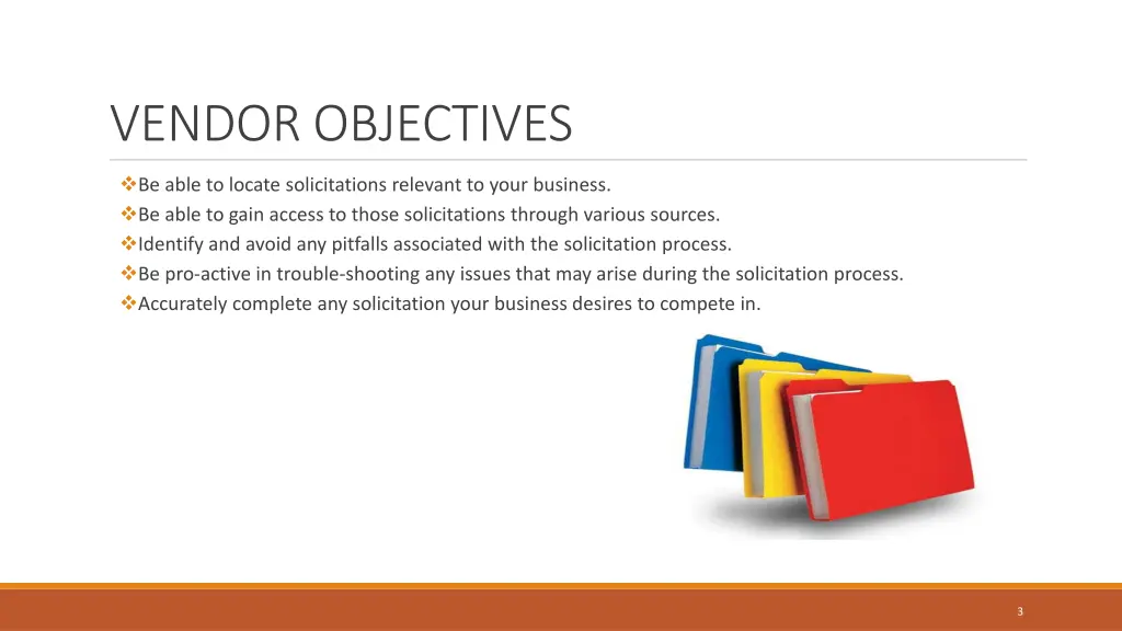 vendor objectives