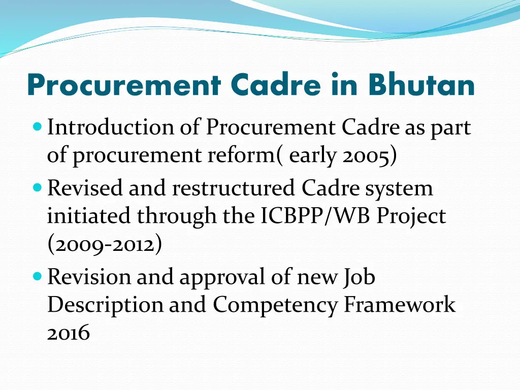procurement cadre in bhutan