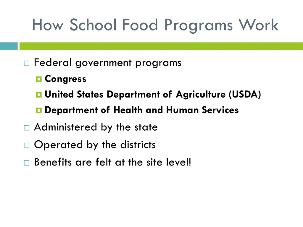 how school food programs work