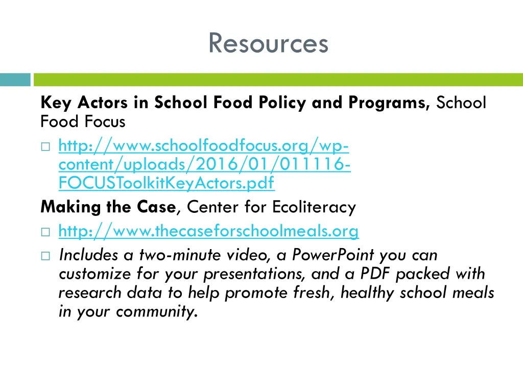 resources