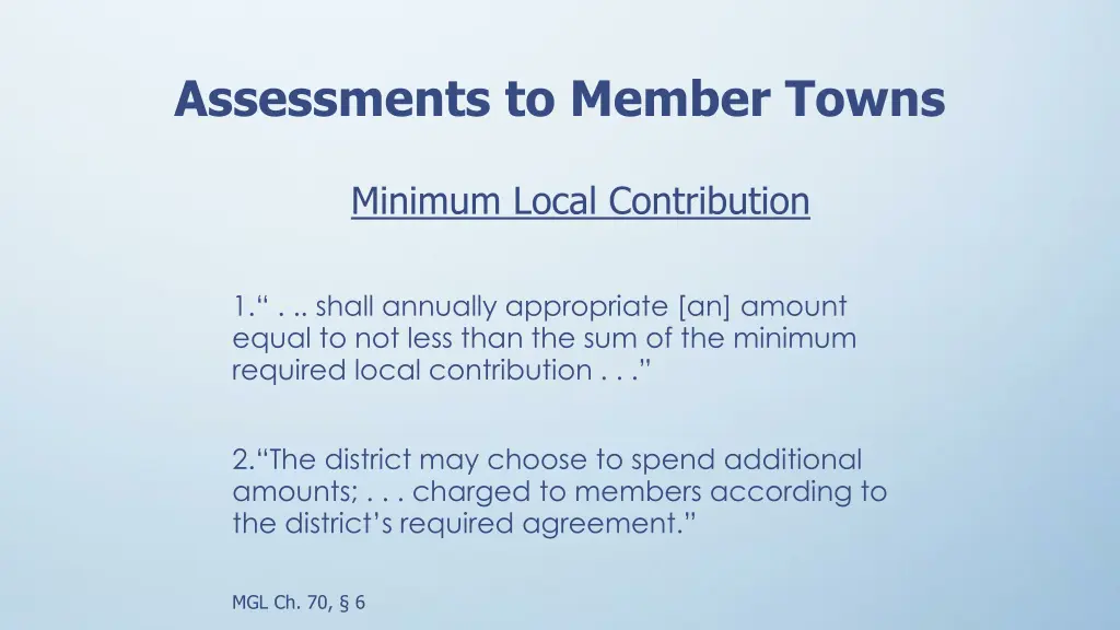 assessments to member towns 2
