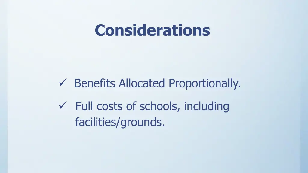 considerations