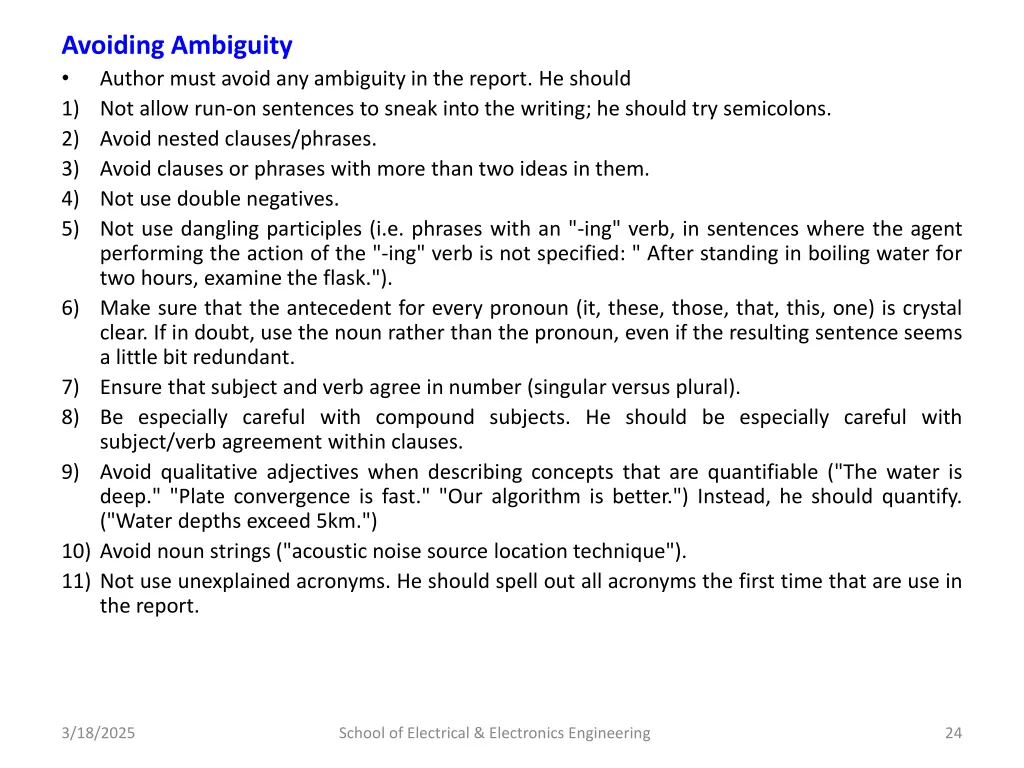 avoiding ambiguity author must avoid