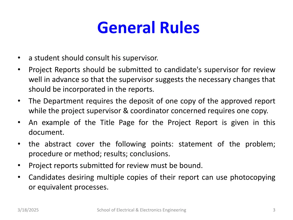 general rules
