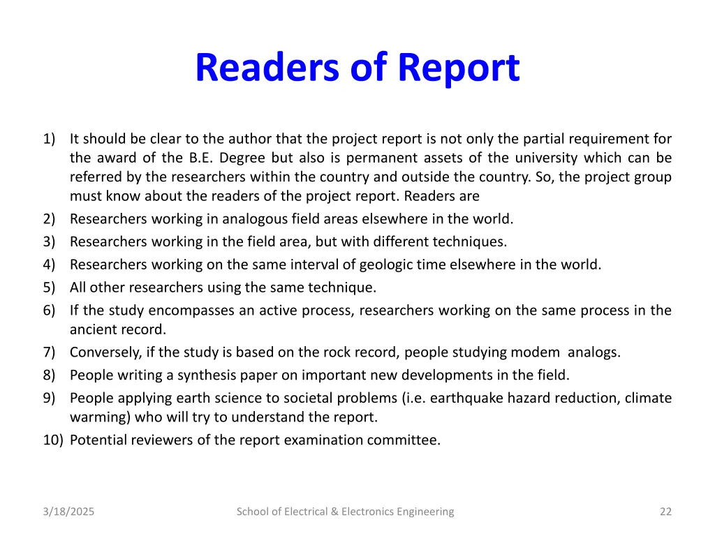 readers of report