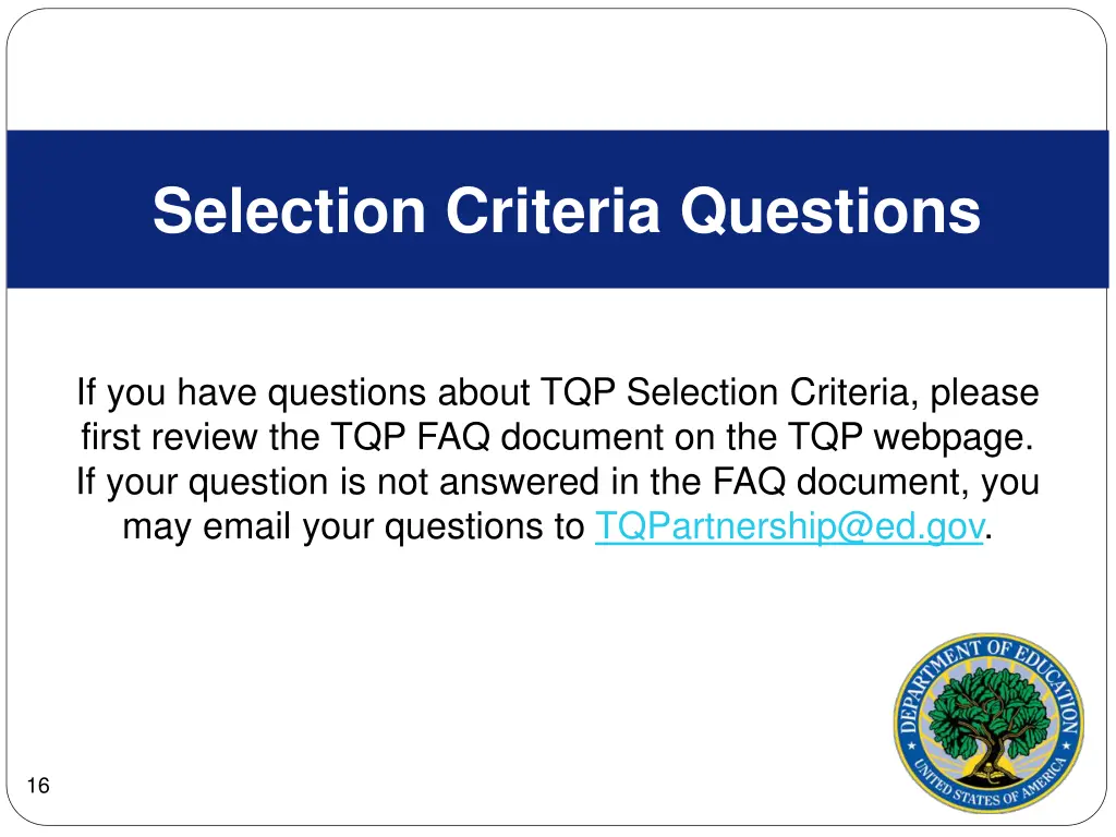 selection criteria questions