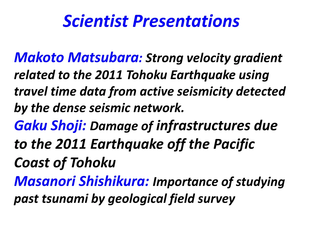 scientist presentations