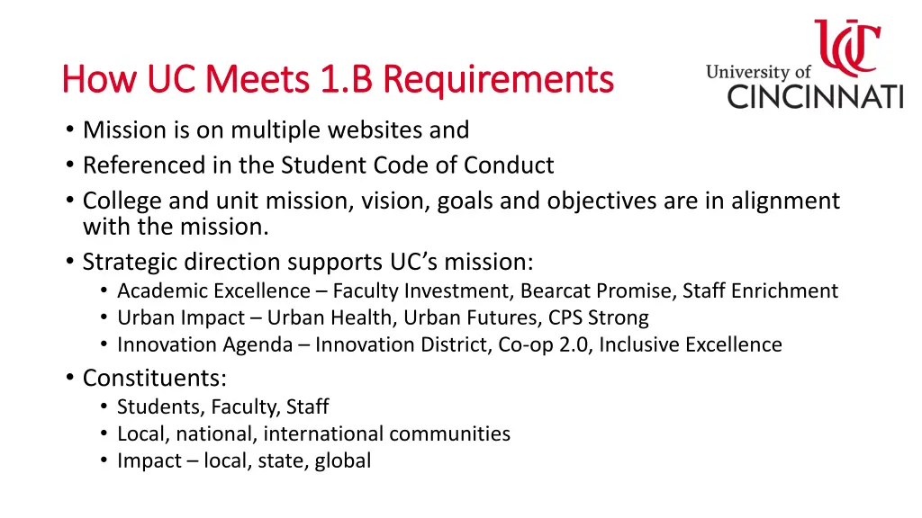 how uc meets 1 b requirements how uc meets