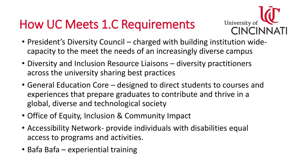 how uc meets 1 c requirements how uc meets