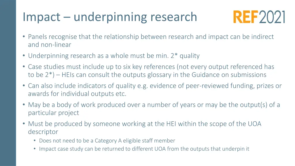 impact underpinning research