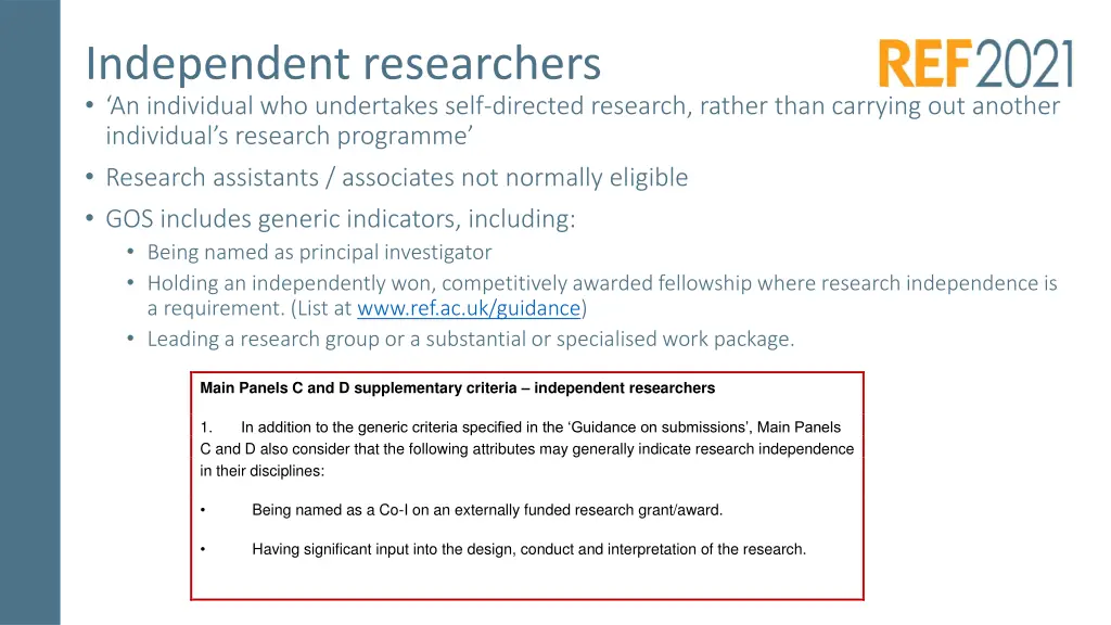 independent researchers an individual