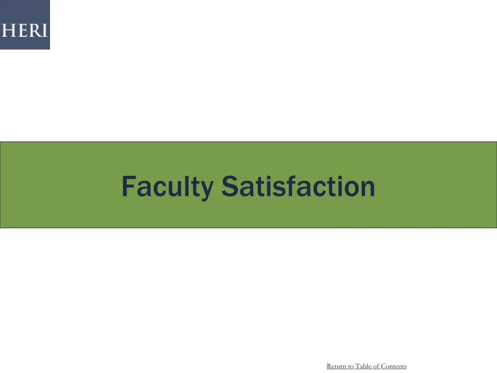 faculty satisfaction