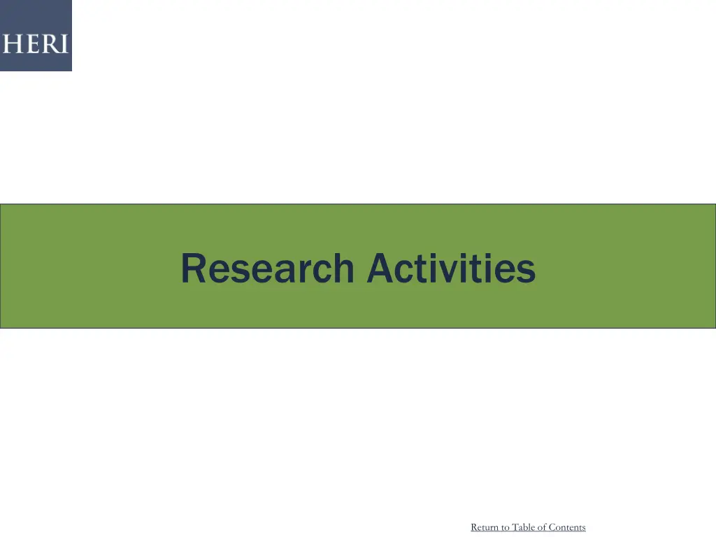 research activities