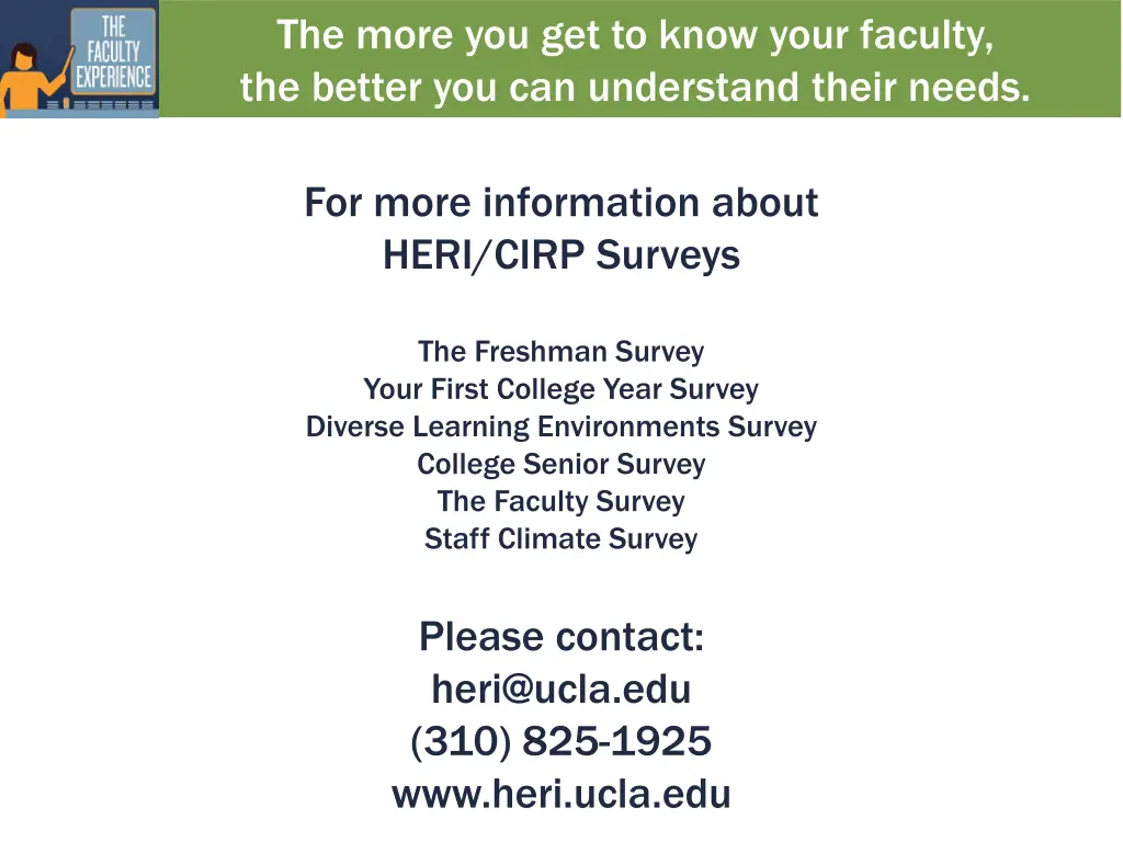 the more you get to know your faculty the better