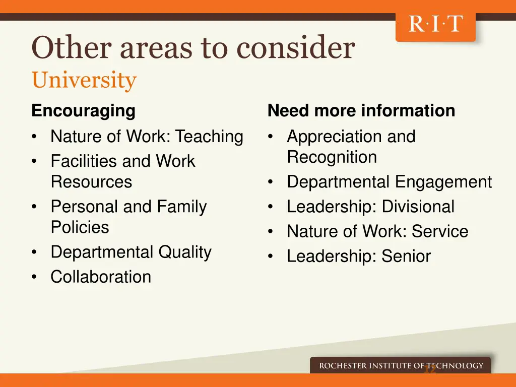 other areas to consider university encouraging