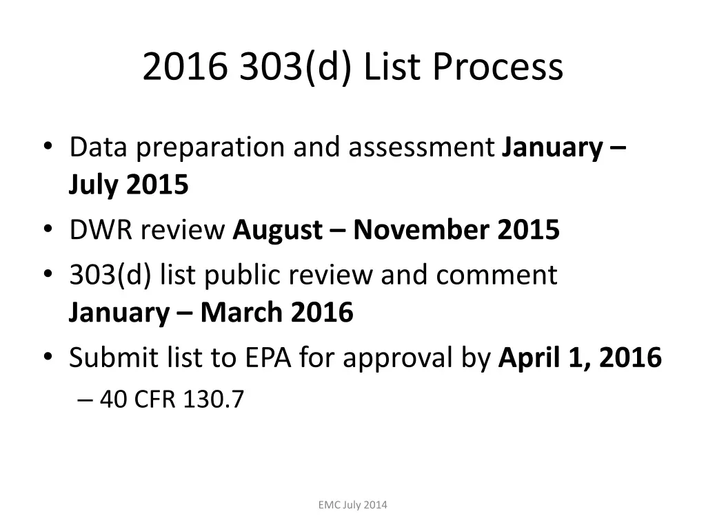2016 303 d list process 1