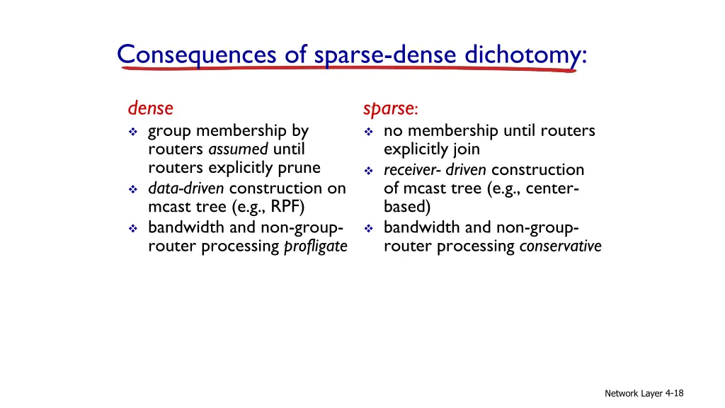 consequences of sparse dense dichotomy