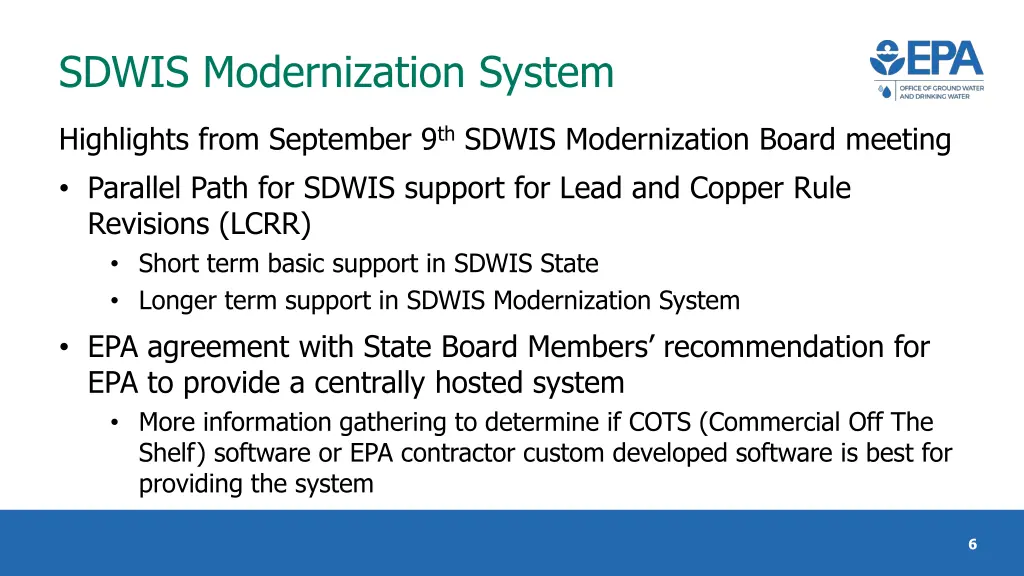 sdwis modernization system 1