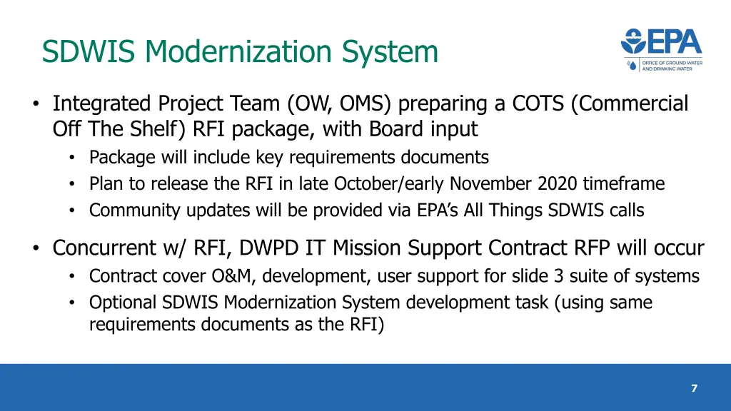 sdwis modernization system 2