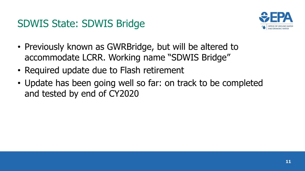 sdwis state sdwis bridge