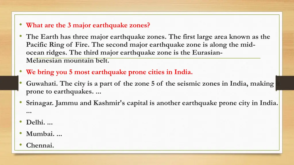 what are the 3 major earthquake zones the earth
