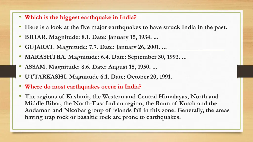 which is the biggest earthquake in india here