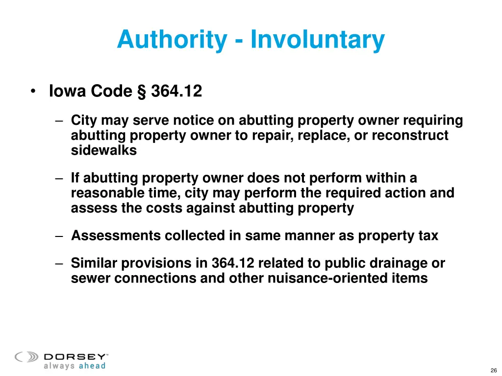 authority involuntary