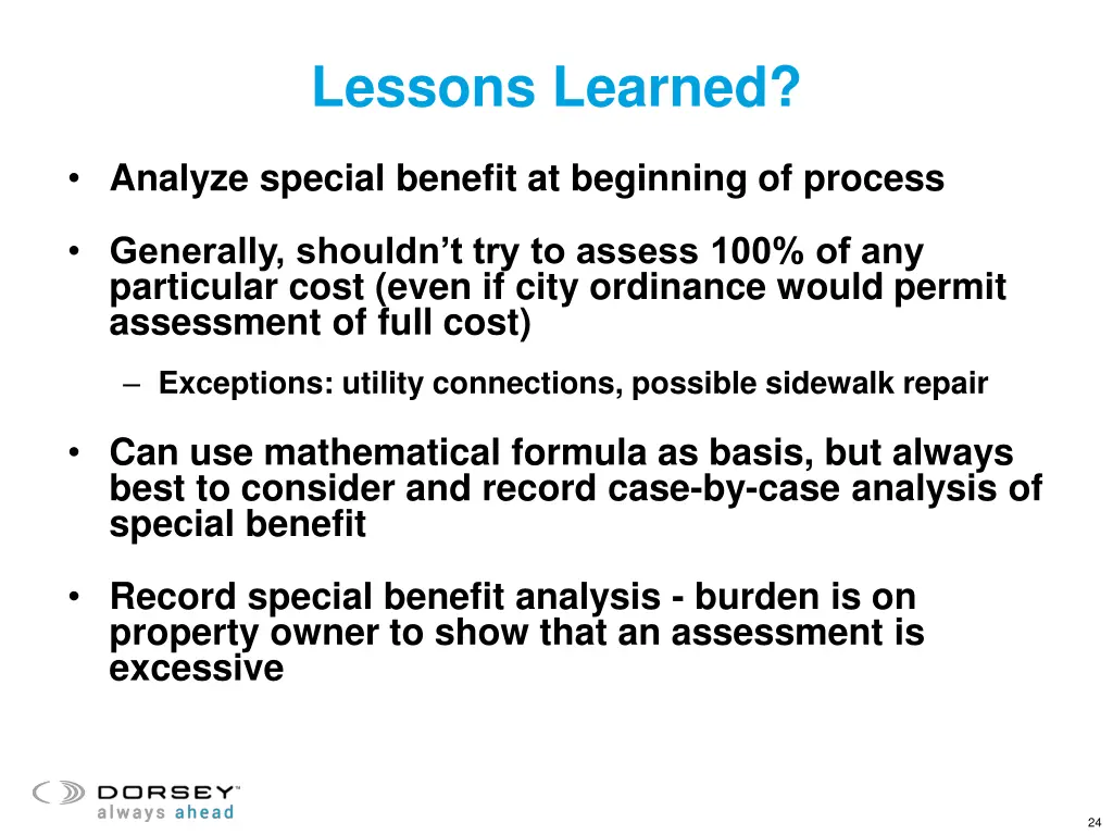 lessons learned