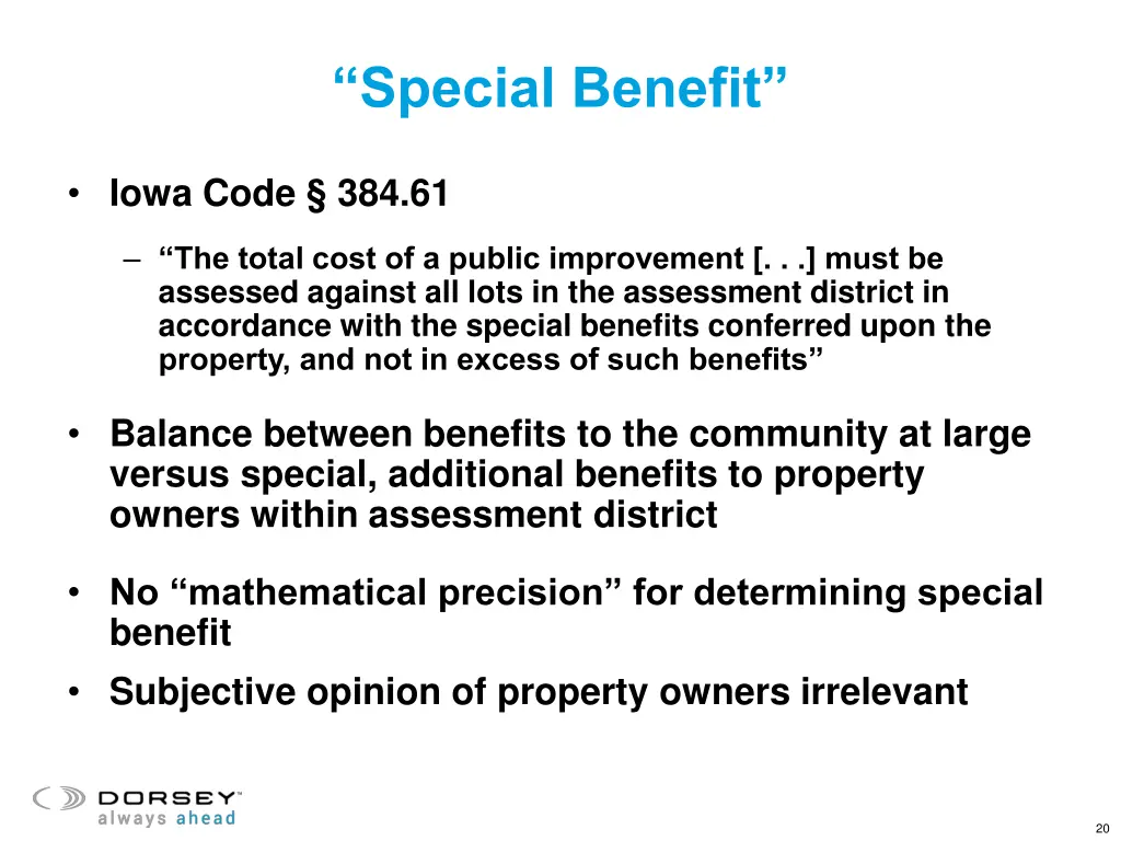 special benefit